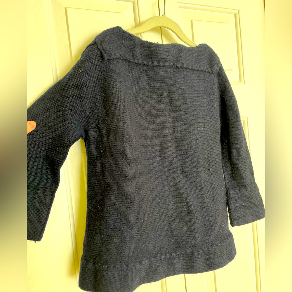 Marc by Marc Jacobs wool sailor collar sweater black navy xs xxs boatneck bateau